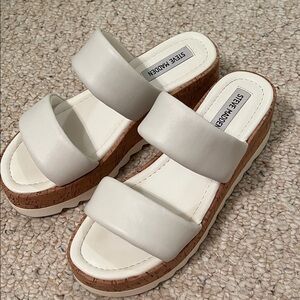 Steve Madden Cream Platform Sandals